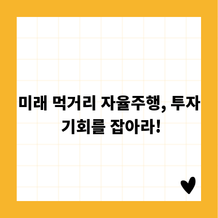 미래 먹거리 자율주행, 투자 기회를 잡아라!