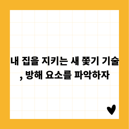 내 집을 지키는 새 쫓기 기술, 방해 요소를 파악하자