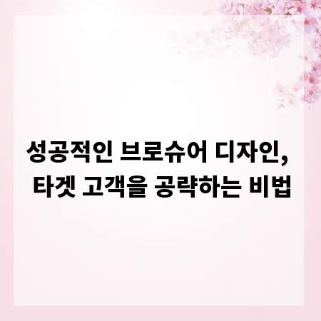 성공적인 브로슈어 디자인, 타겟 고객을 공략하는 비법