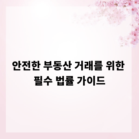 안전한 부동산 거래를 위한 필수 법률 가이드
