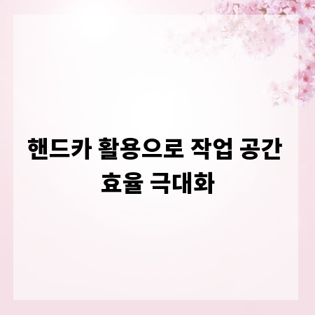 핸드카 활용으로 작업 공간 효율 극대화