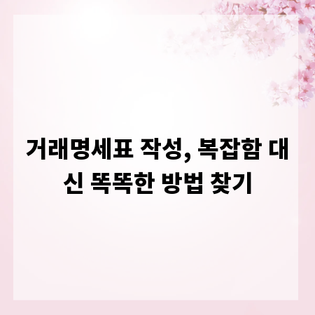 거래명세표 작성, 복잡함 대신 똑똑한 방법 찾기