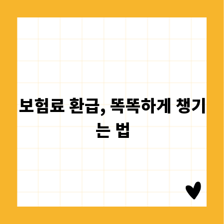 보험료 환급, 똑똑하게 챙기는 법