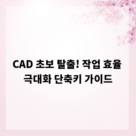 CAD 초보 탈출! 작업 효율 극대화 단축키 가이드