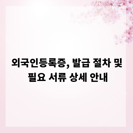 외국인등록증, 발급 절차 및 필요 서류 상세 안내