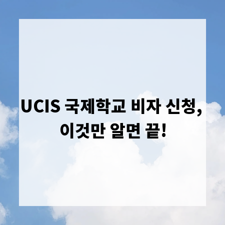 UCIS 국제학교 비자 신청, 이것만 알면 끝!