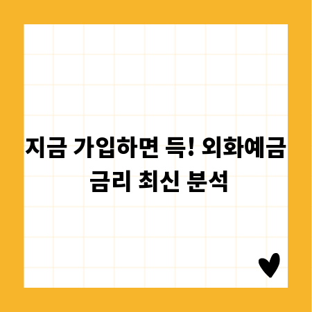 지금 가입하면 득! 외화예금 금리 최신 분석