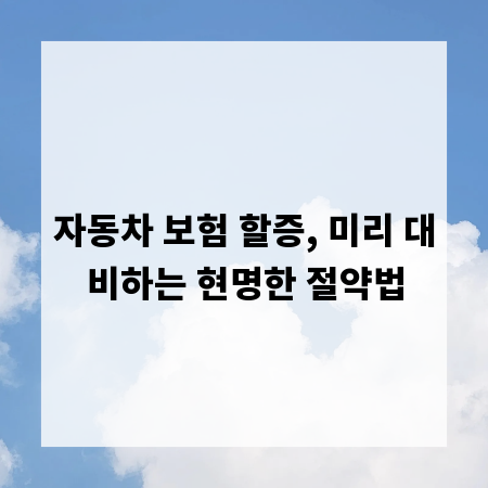 자동차 보험 할증, 미리 대비하는 현명한 절약법