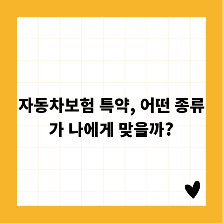 자동차보험 특약, 어떤 종류가 나에게 맞을까?