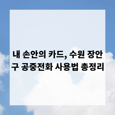 내 손안의 카드, 수원 장안구 공중전화 사용법 총정리