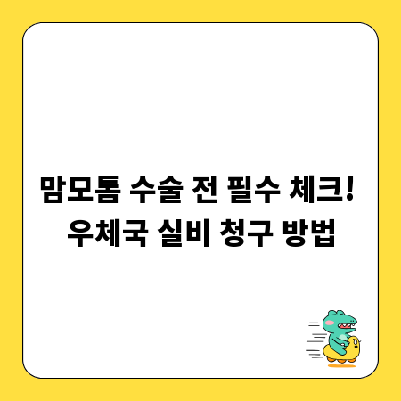 맘모톰 수술 전 필수 체크! 우체국 실비 청구 방법