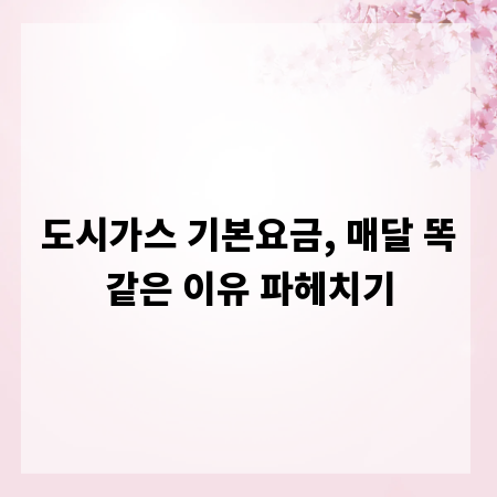 도시가스 기본요금, 매달 똑같은 이유 파헤치기