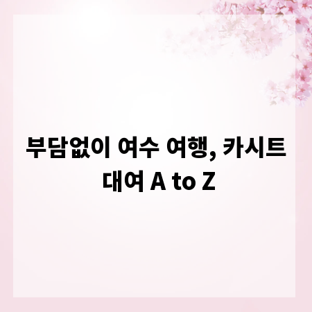 부담없이 여수 여행, 카시트 대여 A to Z