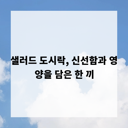 샐러드 도시락, 신선함과 영양을 담은 한 끼