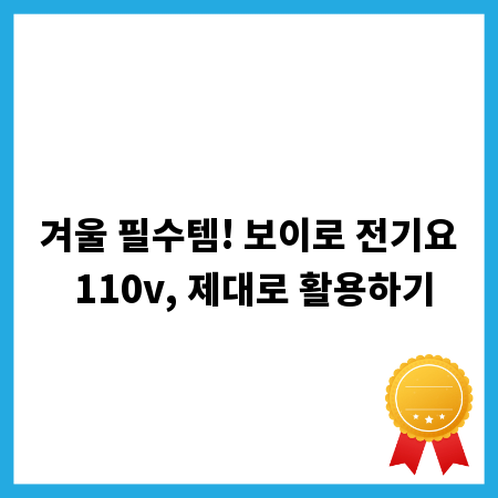 겨울 필수템! 보이로 전기요 110v, 제대로 활용하기