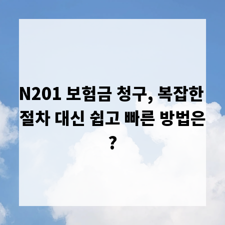 N201 보험금 청구, 복잡한 절차 대신 쉽고 빠른 방법은?