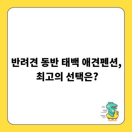 반려견 동반 태백 애견펜션, 최고의 선택은?