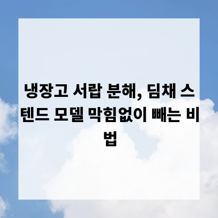냉장고 서랍 분해, 딤채 스텐드 모델 막힘없이 빼는 비법