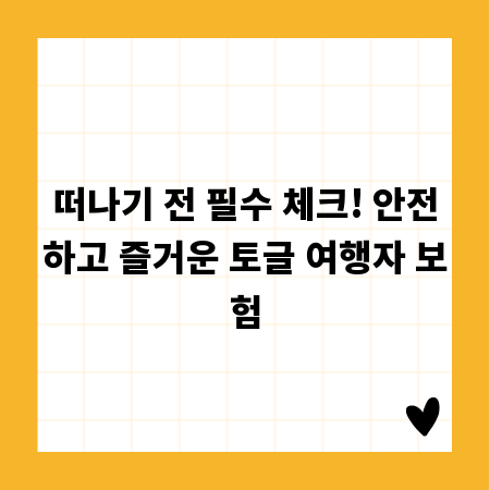 떠나기 전 필수 체크! 안전하고 즐거운 토글 여행자 보험