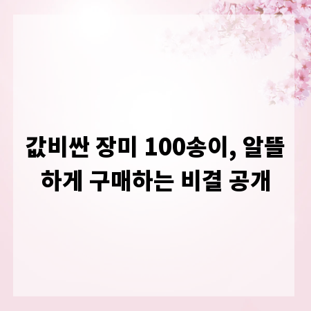 값비싼 장미 100송이, 알뜰하게 구매하는 비결 공개
