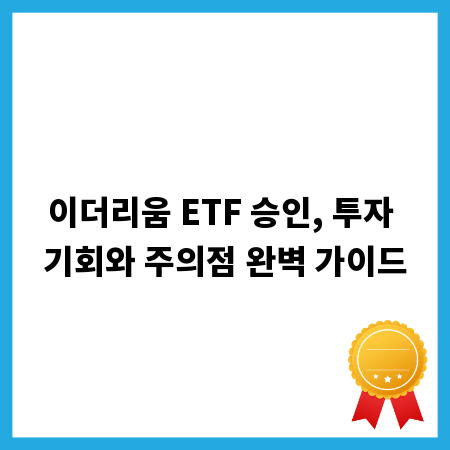 이더리움 ETF 승인, 투자 기회와 주의점 완벽 가이드
