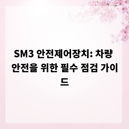 SM3 안전제어장치: 차량 안전을 위한 필수 점검 가이드