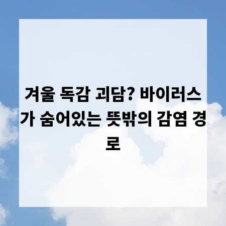 겨울 독감 괴담? 바이러스가 숨어있는 뜻밖의 감염 경로