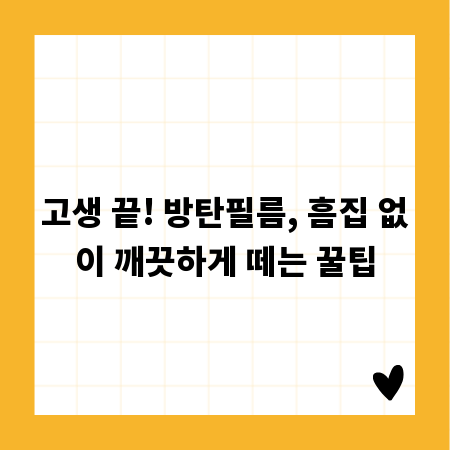 고생 끝! 방탄필름, 흠집 없이 깨끗하게 떼는 꿀팁