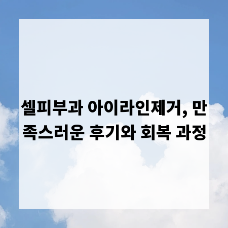 셀피부과 아이라인제거, 만족스러운 후기와 회복 과정