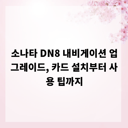 소나타 DN8 내비게이션 업그레이드, 카드 설치부터 사용 팁까지