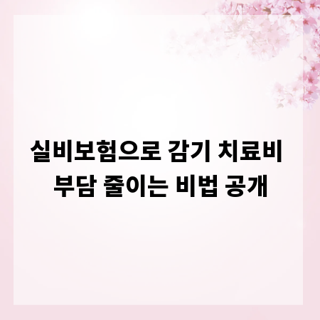 실비보험으로 감기 치료비 부담 줄이는 비법 공개