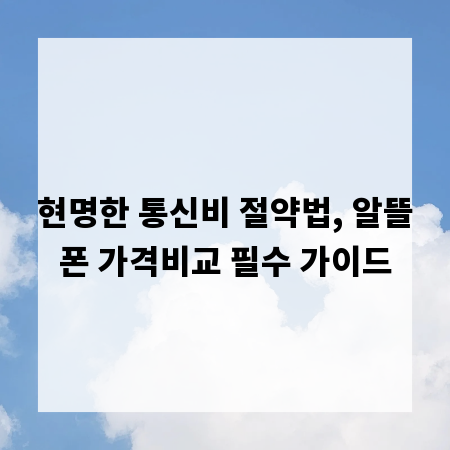 현명한 통신비 절약법, 알뜰폰 가격비교 필수 가이드