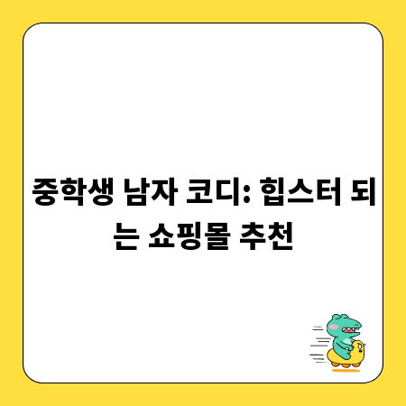 중학생 남자 코디: 힙스터 되는 쇼핑몰 추천
