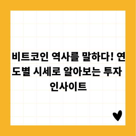 비트코인 역사를 말하다! 연도별 시세로 알아보는 투자 인사이트