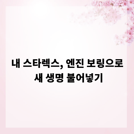 내 스타렉스, 엔진 보링으로 새 생명 불어넣기