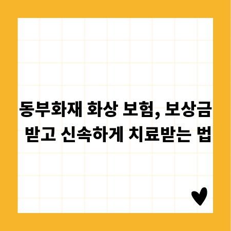 동부화재 화상 보험, 보상금 받고 신속하게 치료받는 법