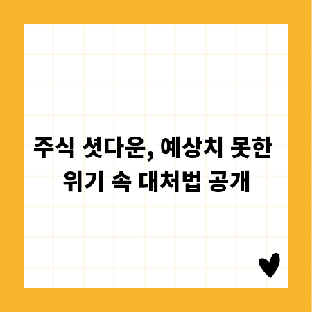 주식 셧다운, 예상치 못한 위기 속 대처법 공개
