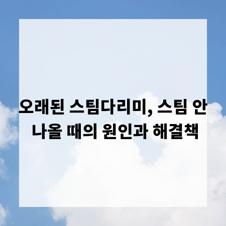 오래된 스팀다리미, 스팀 안 나올 때의 원인과 해결책