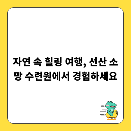 자연 속 힐링 여행, 선산 소망 수련원에서 경험하세요