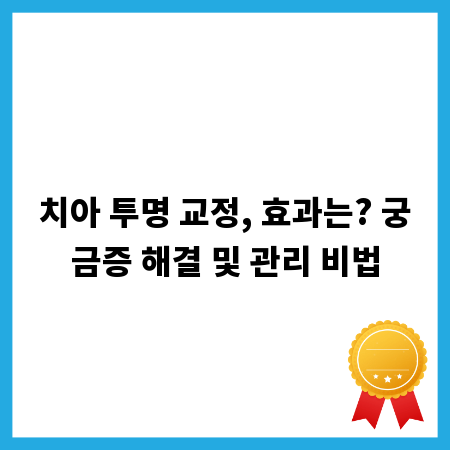 치아 투명 교정, 효과는? 궁금증 해결 및 관리 비법