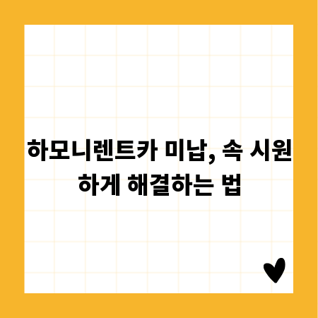 하모니렌트카 미납, 속 시원하게 해결하는 법