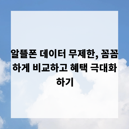 알뜰폰 데이터 무제한, 꼼꼼하게 비교하고 혜택 극대화하기