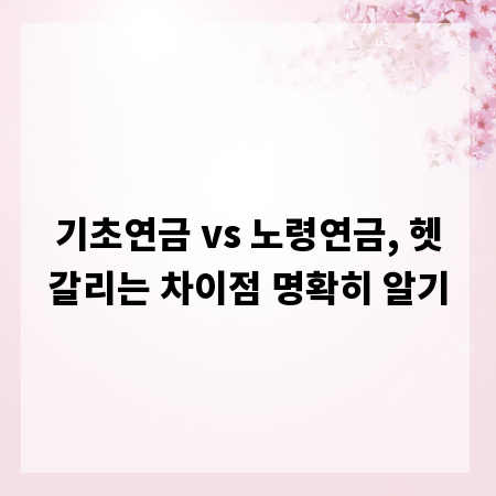 기초연금 vs 노령연금, 헷갈리는 차이점 명확히 알기